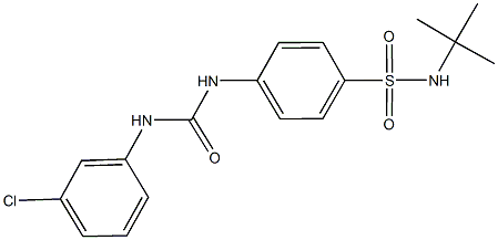 N-(tert-butyl)-4-{[(3-chloroanilino)carbonyl]amino}benzenesulfonamide Structure