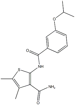 2-[(3-isopropoxybenzoyl)amino]-4,5-dimethyl-3-thiophenecarboxamide 구조식 이미지