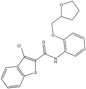 3-chloro-N-[2-(tetrahydro-2-furanylmethoxy)phenyl]-1-benzothiophene-2-carboxamide Structure