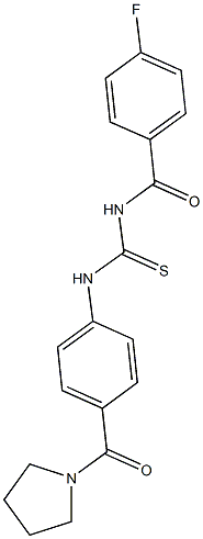 N-(4-fluorobenzoyl)-N'-[4-(1-pyrrolidinylcarbonyl)phenyl]thiourea 구조식 이미지