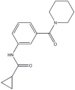 N-[3-(1-piperidinylcarbonyl)phenyl]cyclopropanecarboxamide 구조식 이미지