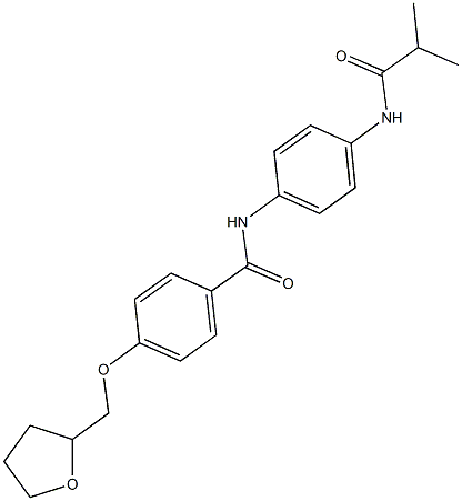 N-[4-(isobutyrylamino)phenyl]-4-(tetrahydro-2-furanylmethoxy)benzamide Structure