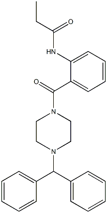 N-{2-[(4-benzhydryl-1-piperazinyl)carbonyl]phenyl}propanamide Structure