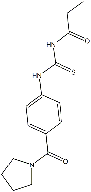 N-propionyl-N'-[4-(1-pyrrolidinylcarbonyl)phenyl]thiourea Structure