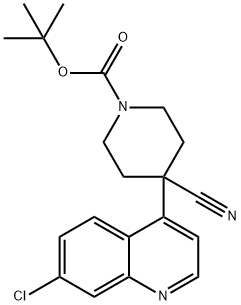 Tert-Butyl 4-(7-Chloroquinolin-4-Yl)-4-Cyanopiperidine-1-Carboxylate 구조식 이미지