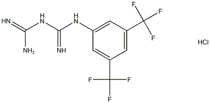 N-[3,5-bis(trifluoromethyl)phenyl]-1-carbamimidamidomethanimidamide hydrochloride Structure