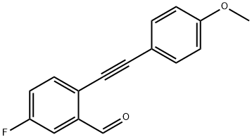 5 - fluoro - 2 - (4 - Methoxy phenyl) (acetylene) benzaldehyde Structure
