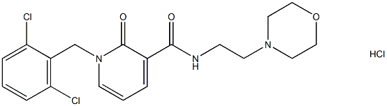 1-[(2,6-dichlorophenyl)methyl]-N-[2-(morpholin-4-yl)ethyl]-2-oxo-1,2-dihydropyridine-3-carboxamide hydrochloride 구조식 이미지