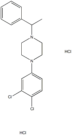 1-(3,4-dichlorophenyl)-4-(1-phenylethyl)piperazine dihydrochloride 구조식 이미지