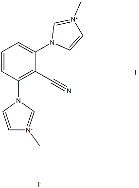 1-[2-cyano-3-(3-methyl-1H-imidazol-3-ium-1-yl)phenyl]-3-methyl-1H-imidazol-3-ium diiodide Structure