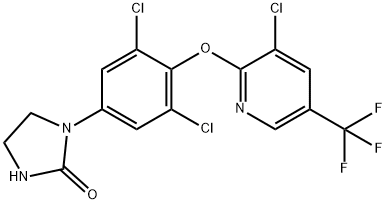 1-(3,5-dichloro-4-{[3-chloro-5-(trifluoromethyl)pyridin-2-yl]oxy}phenyl)imidazolidin-2-one 구조식 이미지