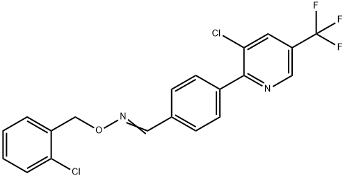 (E)-({4-[3-chloro-5-(trifluoromethyl)pyridin-2-yl]phenyl}methylidene)[(2-chlorophenyl)methoxy]amine 구조식 이미지