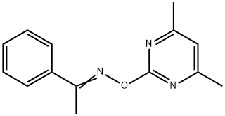 (Z)-[(4,6-dimethylpyrimidin-2-yl)oxy](1-phenylethylidene)amine 구조식 이미지