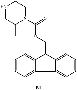 1-Piperazinecarboxylic acid, 2-methyl-, 9H-fluoren-9-ylmethyl ester, hydrochloride (1:1) Structure