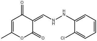 (3Z)-3-{[2-(2-chlorophenyl)hydrazin-1-yl]methylidene}-6-methyl-3,4-dihydro-2H-pyran-2,4-dione 구조식 이미지