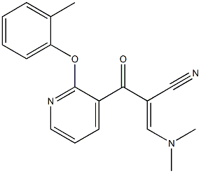 (2E)-3-(dimethylamino)-2-[(E)-2-(2-methylphenoxy)pyridine-3-carbonyl]prop-2-enenitrile Structure