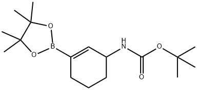The mixture of TERT-BUTYL 3-(4,4,5,5-TETRAMETHYL-1,3,2-DIOXABOROLAN-2-YL)CYCLOHEX-3-ENYLCARBAMATE and tert-butyl 3-(4,4,5,5-tetramethyl-1,3,2-dioxaborolan-2-yl)cyclohex-2-enylcarbamate Structure