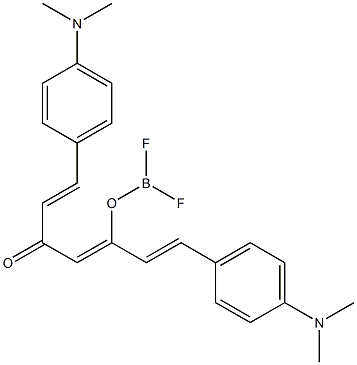 (T-4)-[(1E,6E)-1,7-bis[4-(Dimethylamino)phenyl]-1,6-heptadiene-3,5-dionato-O3,O5]difluoroboron 구조식 이미지
