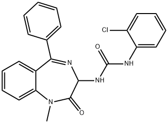 1-(2-chlorophenyl)-3-(1-methyl-2-oxo-5-phenyl-2,3-dihydro-1H-1,4-benzodiazepin-3-yl)urea 구조식 이미지