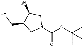 tert-butyl (3R)-3-aMino-4-(hydroxyMethyl)pyrrolidine-1-carboxyla Structure