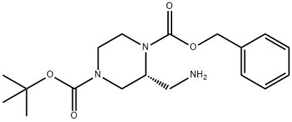 R-1-N-Cbz-4-N-Boc-2-aminomethylpiparazine 구조식 이미지