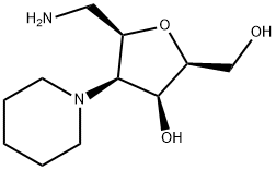 (2S,3S,4R,5R)-5-(aminomethyl)-2-(hydroxymethyl)-4-(piperidin-1-yl)tetrahydrofuran-3-ol 구조식 이미지