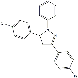 3-(4-bromophenyl)-5-(4-chlorophenyl)-1-phenyl-4,5-dihydro-1H-pyrazole Structure