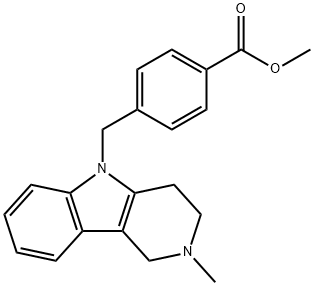 4-(2-Methyl-l,2^,4-tetrahydro-pyrido[4,3-6]indol-5-ylmethyl)beiizoic acid methyl ester Structure