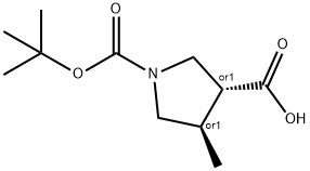 1,3-pyrrolidinedicarboxylic acid, 4-methyl-, 1-(1,1-dimethylethyl) ester, (3r,4r)-rel- 구조식 이미지