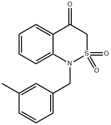1-(3-methylbenzyl)-1H-2,1-benzothiazin-4(3H)-one 2,2-dioxide 구조식 이미지