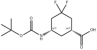 (1R,5S)-rel-5-((tert-Butoxycarbonyl)amino)-3,3-difluorocyclohexanecarboxylic acid Structure