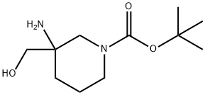 tert-butyl 3-amino-3-(hydroxymethyl)piperidine-1-carboxylate 구조식 이미지