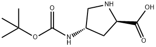 (2R,4S)-4-{[(tert-butoxy)carbonyl]amino}pyrrolidine-2-carboxylic acid Structure