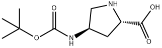 (2S,4R)-4-((tert-부톡시카르보닐)아미노)피롤리딘-2-카르복실산 구조식 이미지