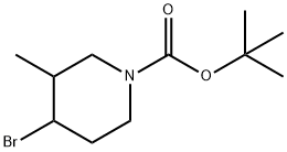 1-piperidinecarboxylic acid, 4-bromo-3-methyl-, 1,1-dimethylethyl ester 구조식 이미지