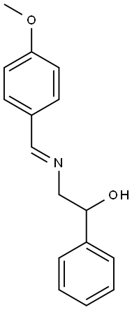 (E)-2-(4-Methoxybenzylideneamino)-1-Phenylethanol 구조식 이미지