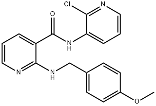 N-(2-chloropyridin-3-yl)-2-{[(4-methoxyphenyl)methyl]amino}pyridine-3-carboxamide 구조식 이미지