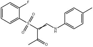 (3Z)-3-(2-fluorobenzenesulfonyl)-4-[(4-methylphenyl)amino]but-3-en-2-one Structure