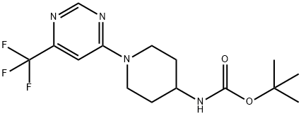 tert-Butyl N-1-[6-(trifluoromethyl)pyrimidin-4-yl]piperidin-4-ylcarbamate 구조식 이미지