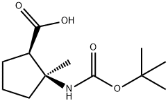 (1R,2S)-2-{[(tert-butoxy)carbonyl]amino}-2-methylcyclopentane-1-carboxylic acid Structure