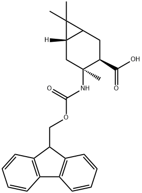 (3R,4S,6S)-4-({[(9H-fluoren-9-yl)methoxy]carbonyl}amino)-4,7,7-trimethylbicyclo[4.1.0]heptane-3-carboxylic acid Structure