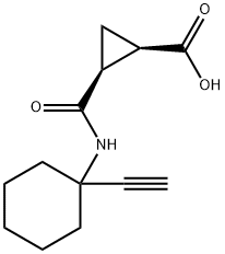 (1R,2S)-2-[(1-ethynylcyclohexyl)carbamoyl]cyclopropane-1-carboxylic acid 구조식 이미지