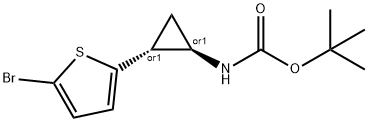 tert-butyl N-[(1S,2S)-rel-2-(5-bromothiophen-2-yl)cyclopropyl]carbamate Structure