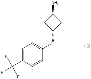 CyclobutanaMine, 3-(4-trifluoroMethylphenoxy)-, hydrochloride (1:1), trans- Structure