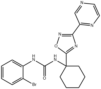 1-(2-bromophenyl)-3-{1-[3-(pyrazin-2-yl)-1,2,4-oxadiazol-5-yl]cyclohexyl}urea Structure