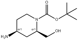 TERT-BUTYL (2S,4R)-REL-4-AMINO-2-(HYDROXYMETHYL)PIPERIDINE-1-CARBOXYLATE Structure