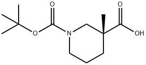 (r)-1-(tert-butoxycarbonyl)-3-methylpiperidine-3-carboxylic acid 구조식 이미지