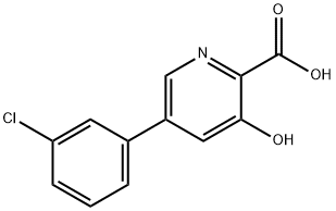 5-(3-Chlorophenyl)-3-hydroxypicolinic acid Structure