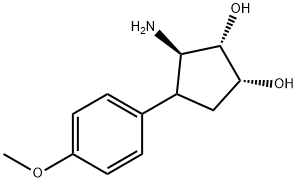 (1R,2S,3R)-3-amino-4-(4-methoxyphenyl)cyclopentane-1,2-diol 구조식 이미지