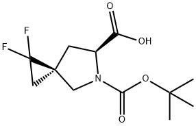 (3r,6s)-5-[(tert-butoxy)carbonyl]-1,1-difluoro-5-azaspiro[2.4]heptane-6-carboxylic acid Structure